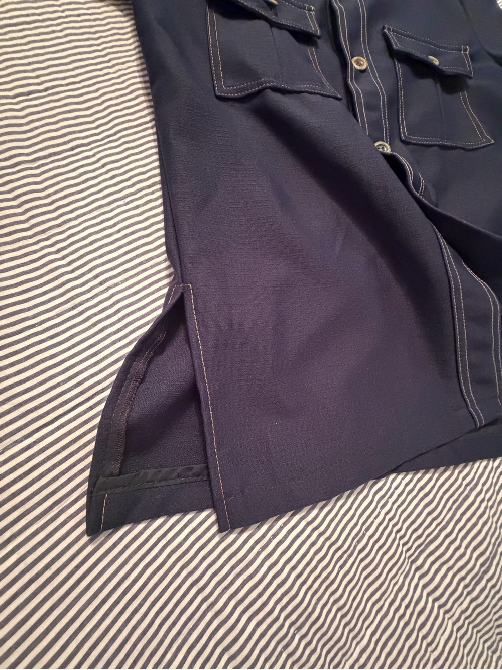 Mens M Vintage Blue 2Pc Suit Western Stitched Jacket Bottom Pants Retro See Pics - Picture 4 of 16